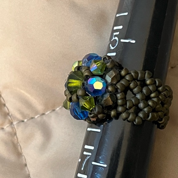 Handmade Swarovski and Czech bead ring - Picture 2 of 4